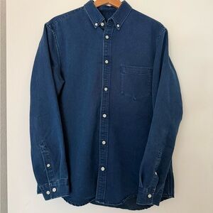 H&M Dark Blue Casual Button-Down Shirt